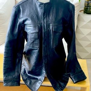 John Varvatos Collection Leather Jacket Blazer Size M